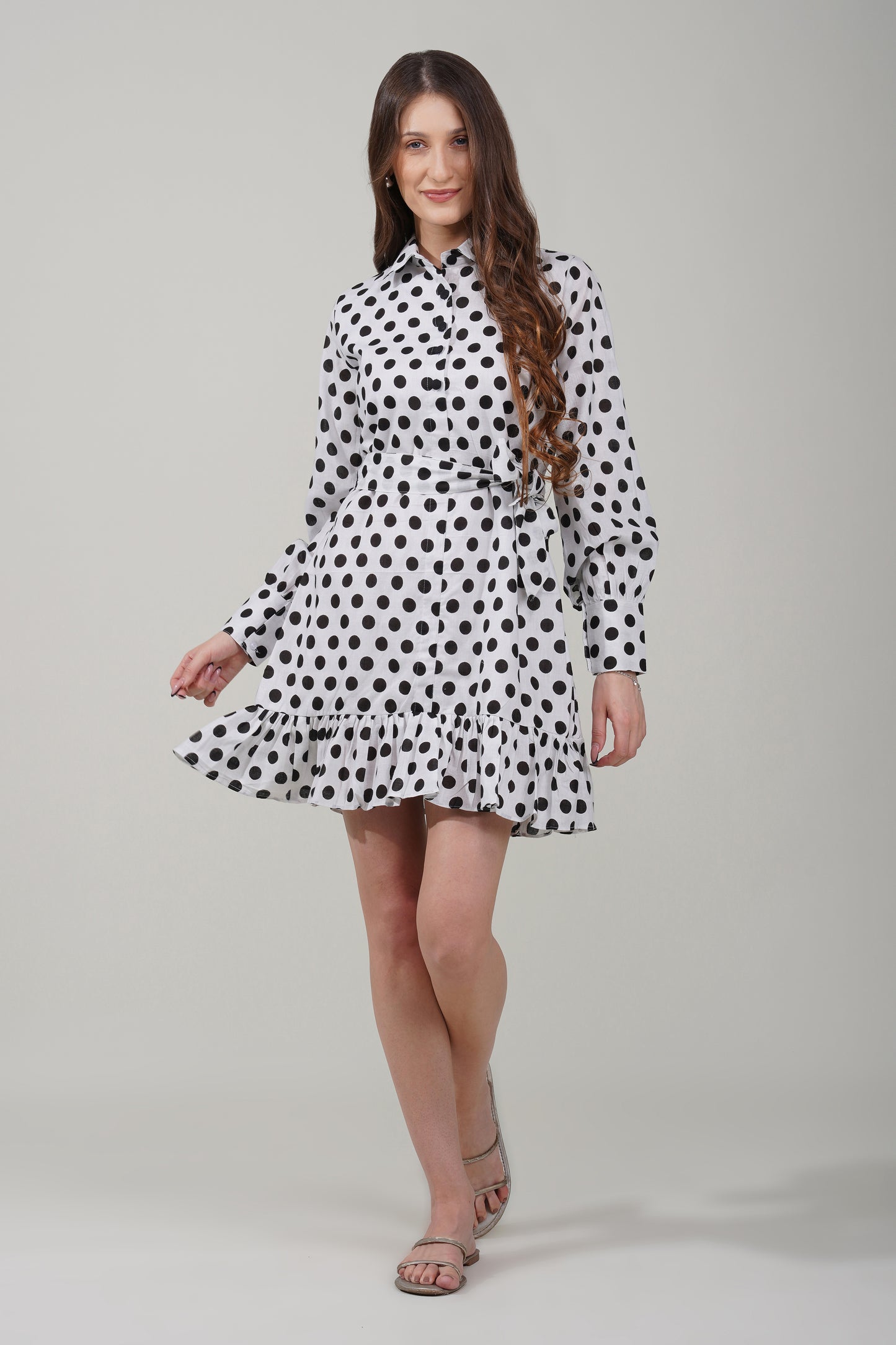 Classic Dotted Ruffle Dress