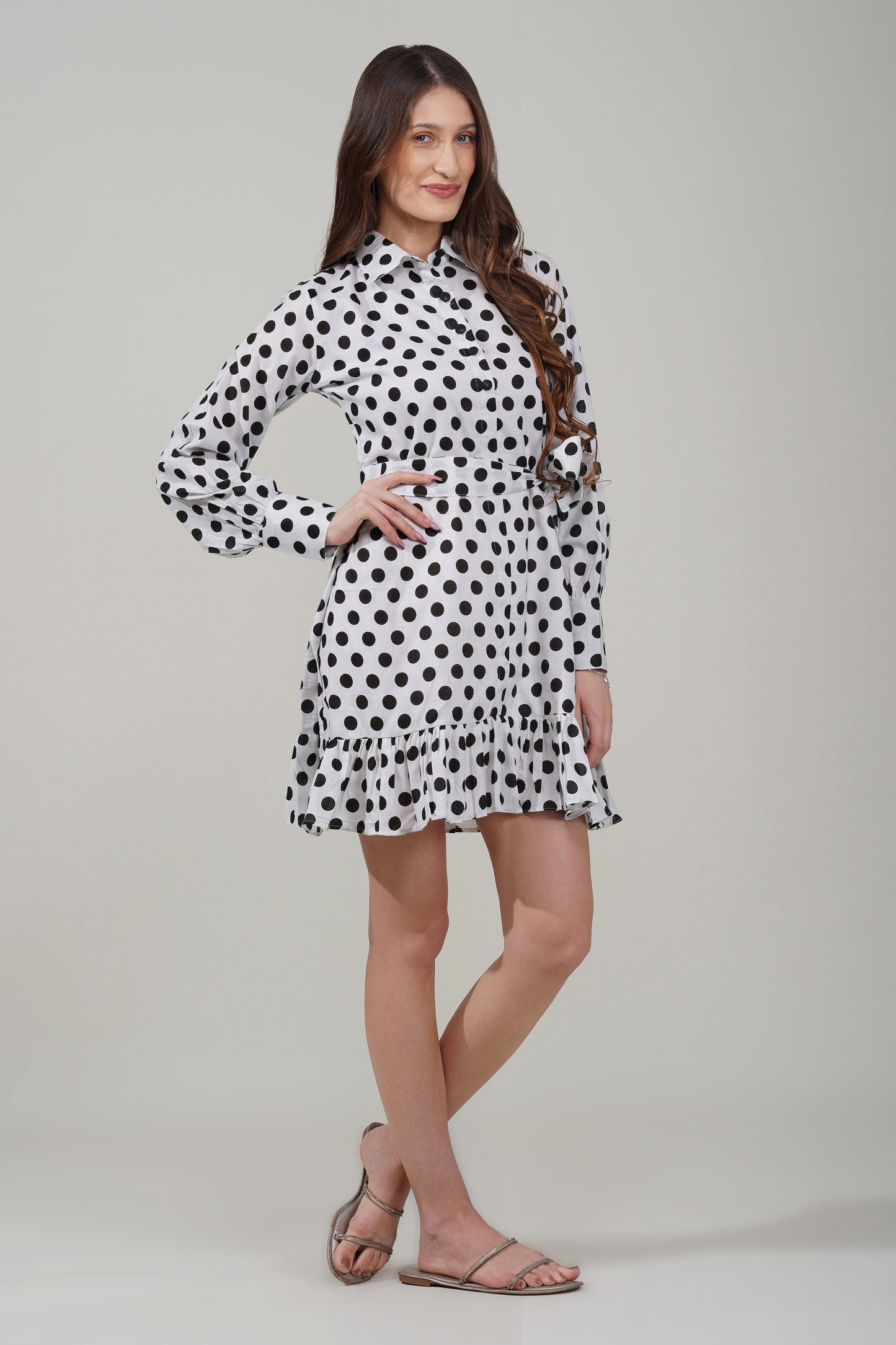 Classic Dotted Ruffle Dress
