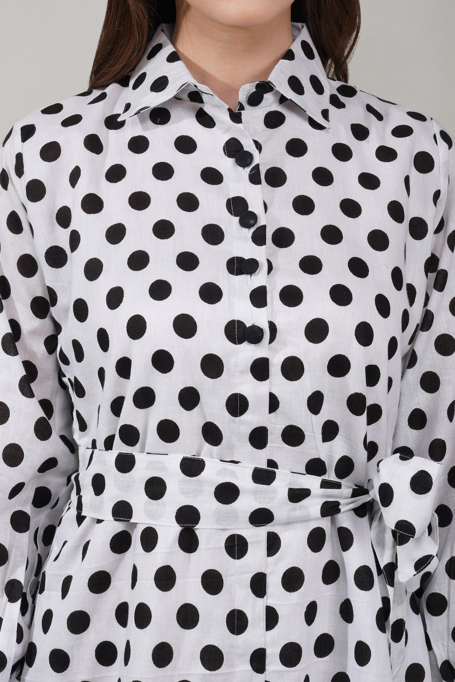 Classic Dotted Ruffle Dress