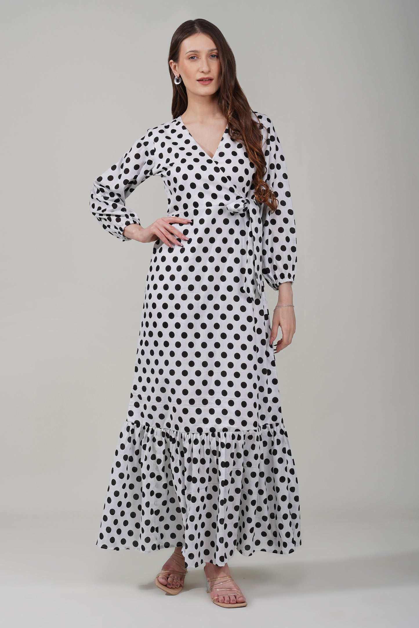 Classic Dotted Wrap Dress