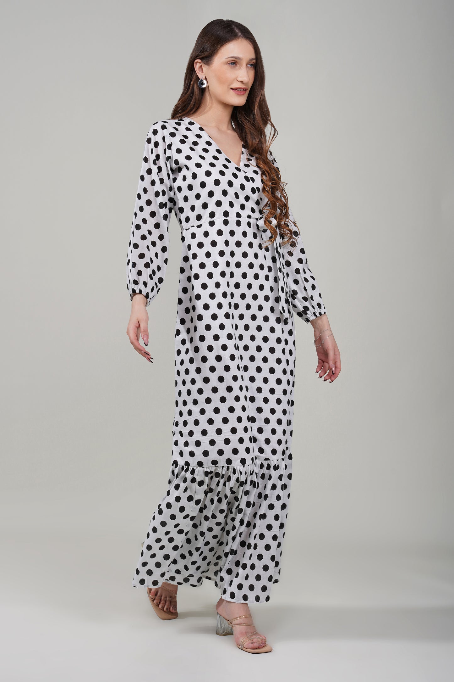 Classic Dotted Wrap Dress