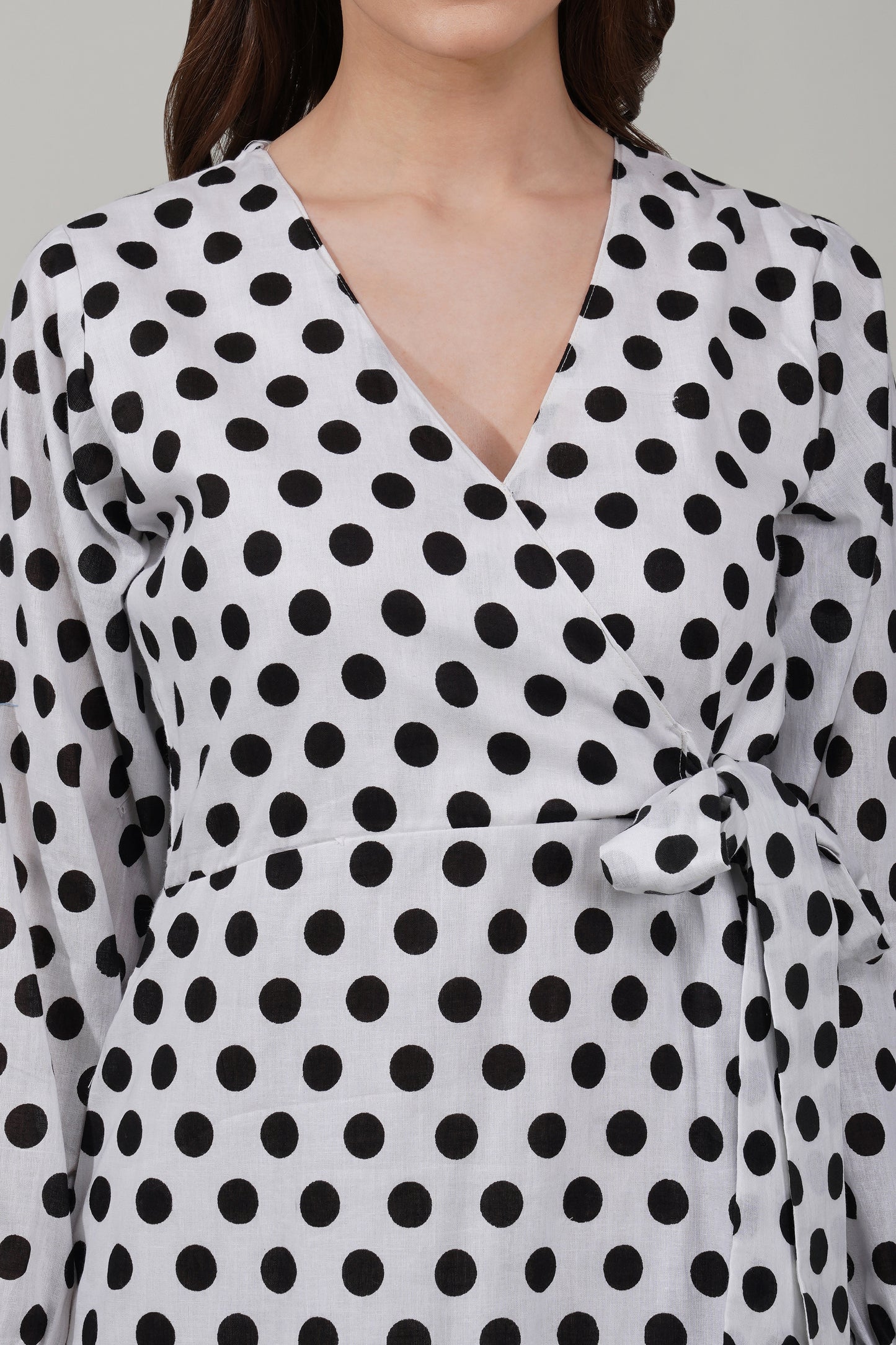 Classic Dotted Wrap Dress