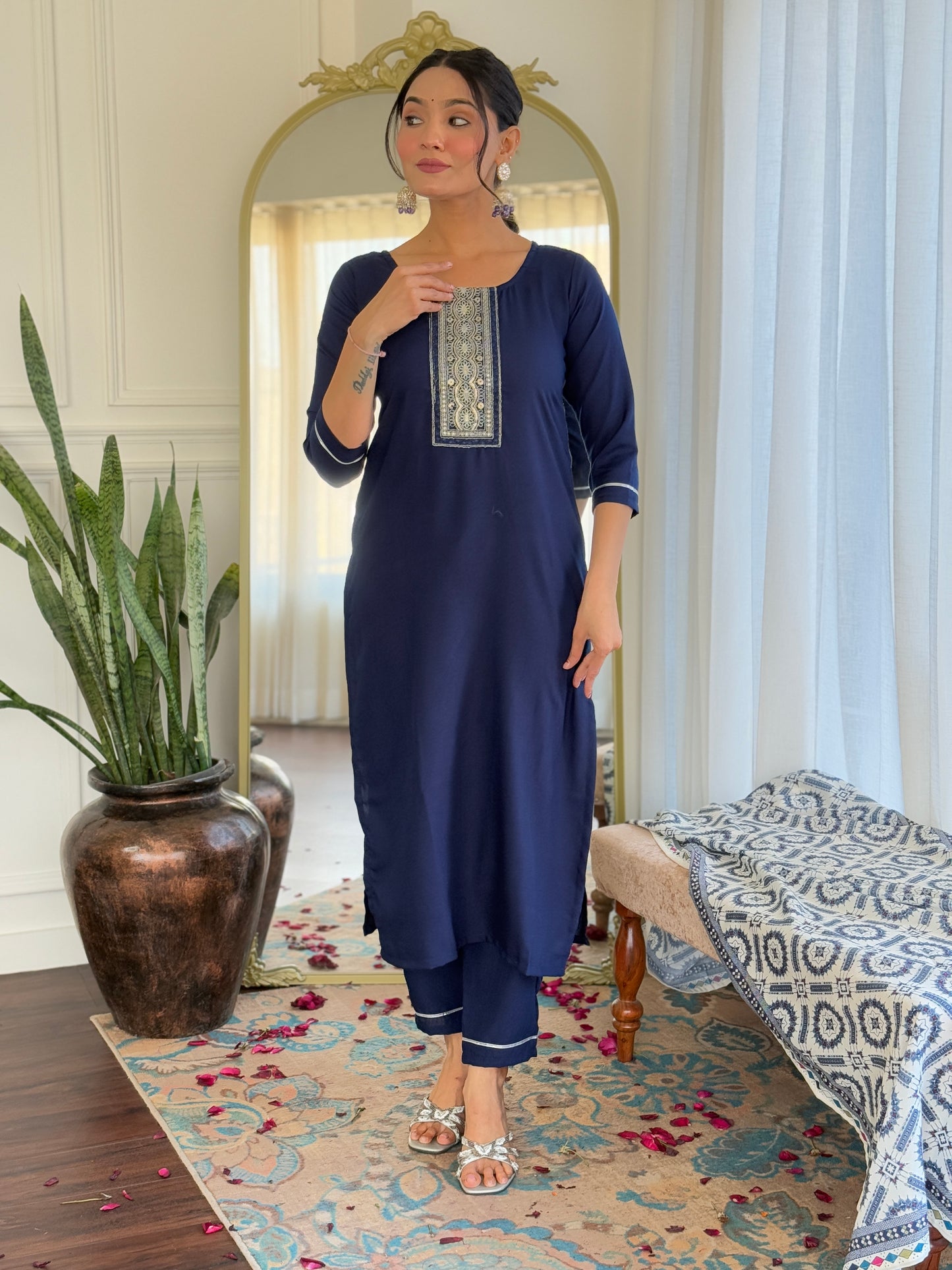 Neelima Midnight Blue Ethnic Set
