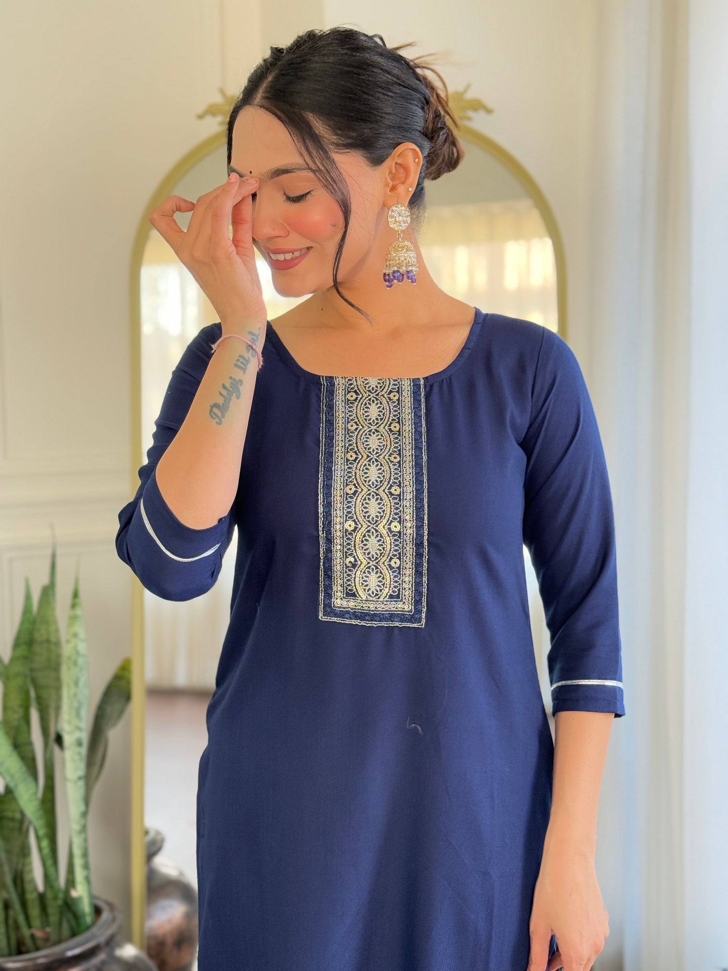 Neelima Midnight Blue Ethnic Set