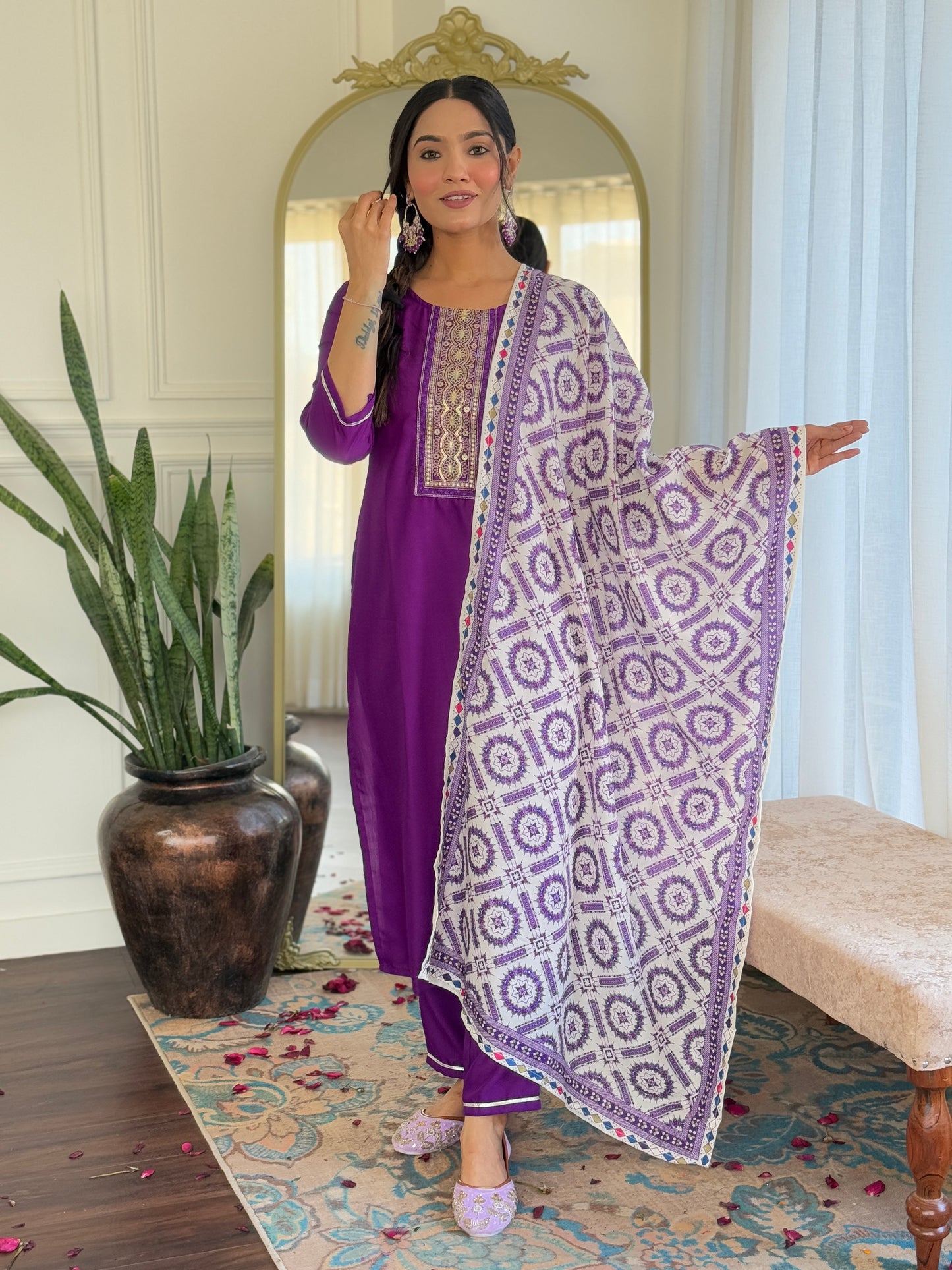 Lavanya Violet Charm Ethnic Set