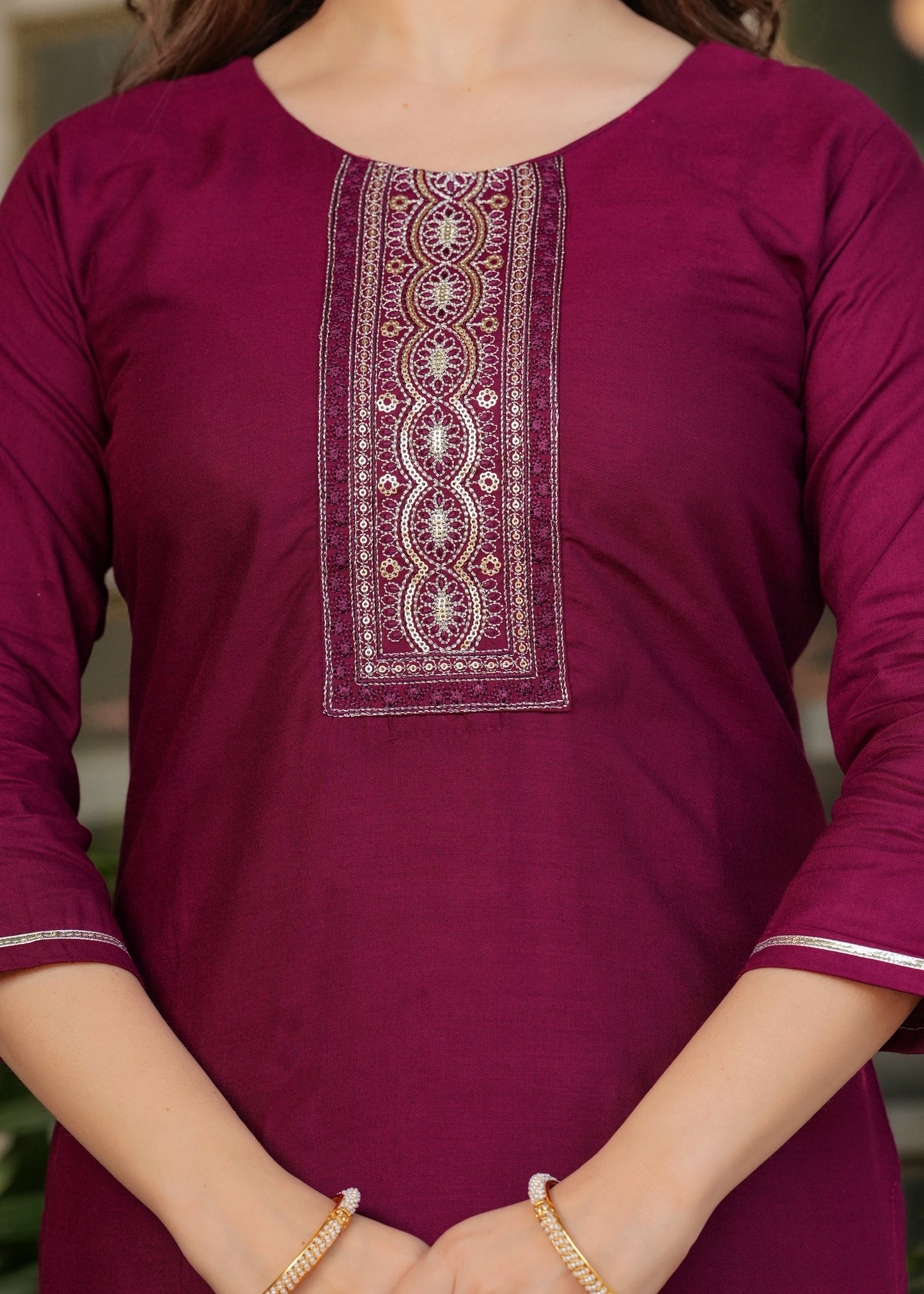 Gulbahaar Maroon Ethnic Set