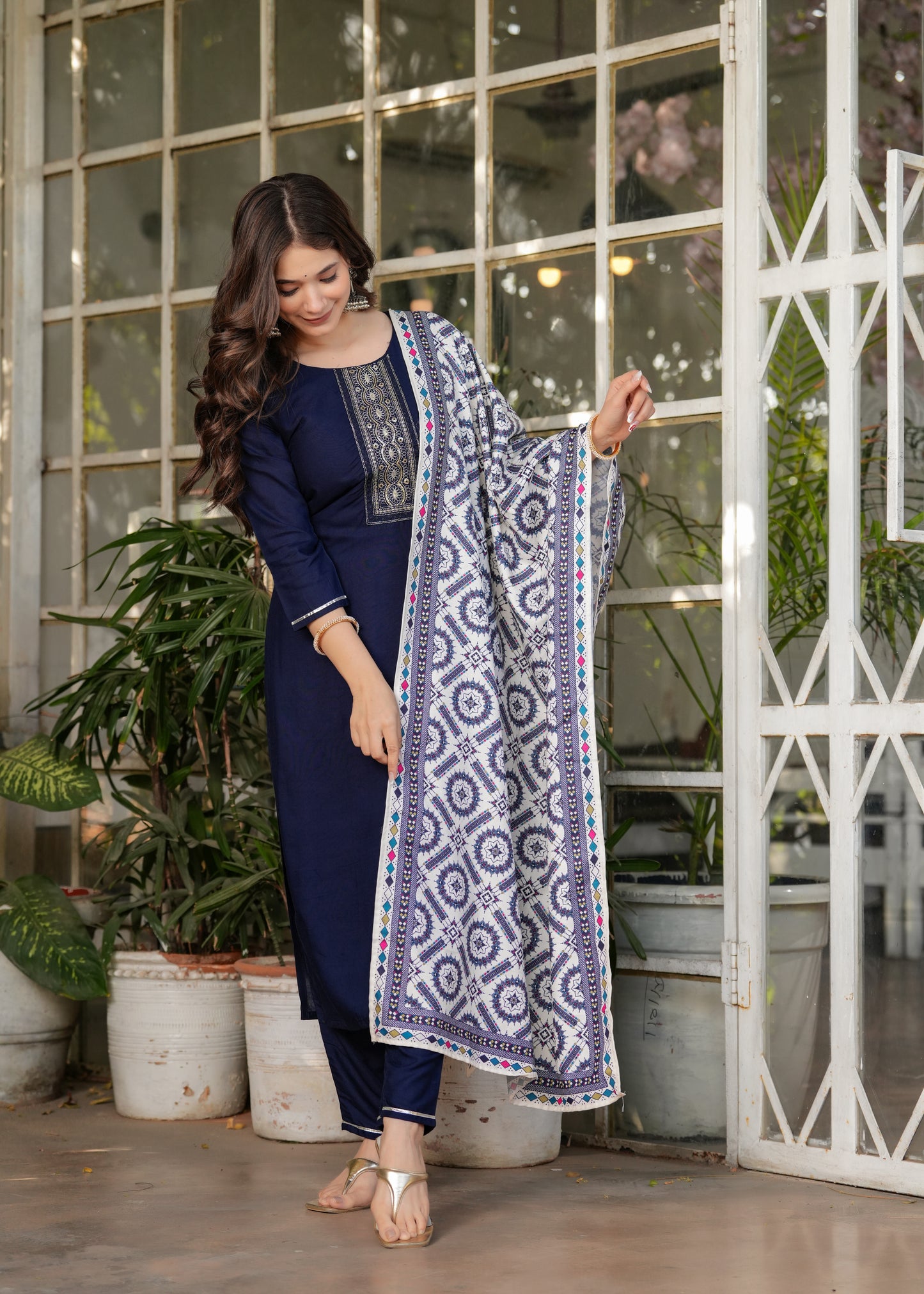 Neelima Midnight Blue Ethnic Set