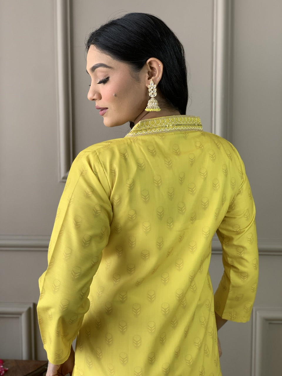 Noorani Mustard Yellow Embroidered Suit Set