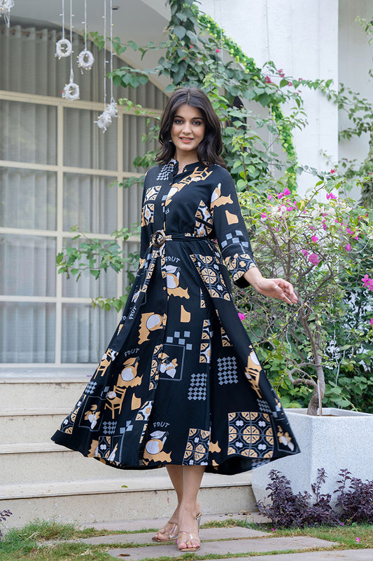 Onyx long shirt dress