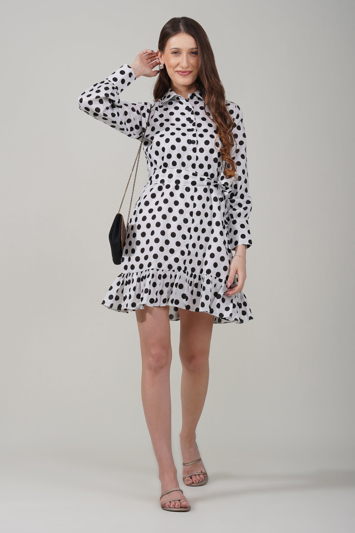 Classic Dotted Ruffle Dress