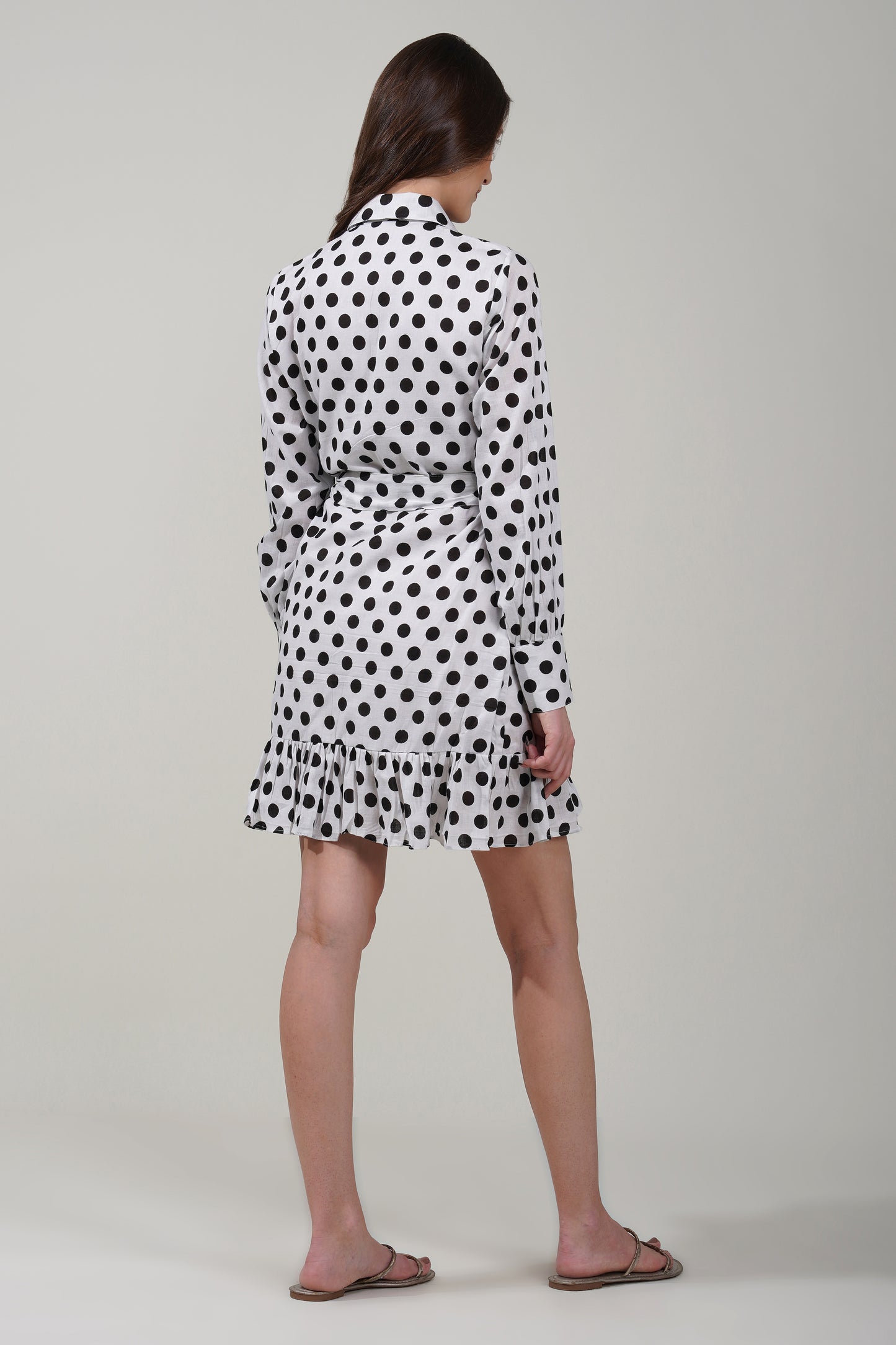Classic Dotted Ruffle Dress