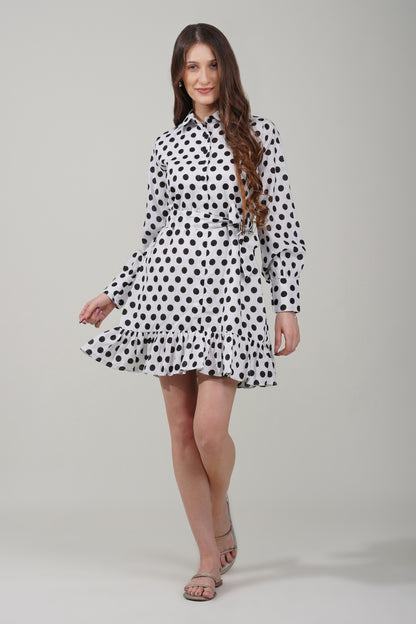 Classic Dotted Ruffle Dress