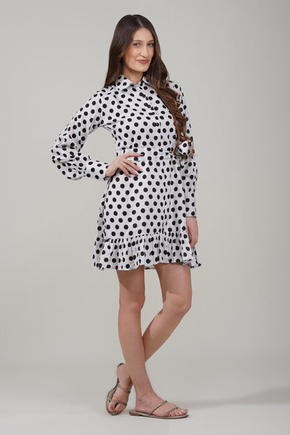 Classic Dotted Ruffle Dress