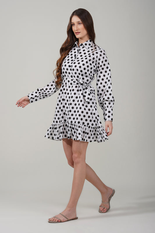 Classic Dotted Ruffle Dress