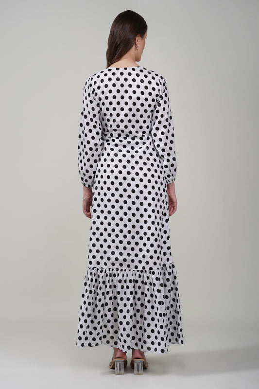 Classic Dotted Wrap Dress
