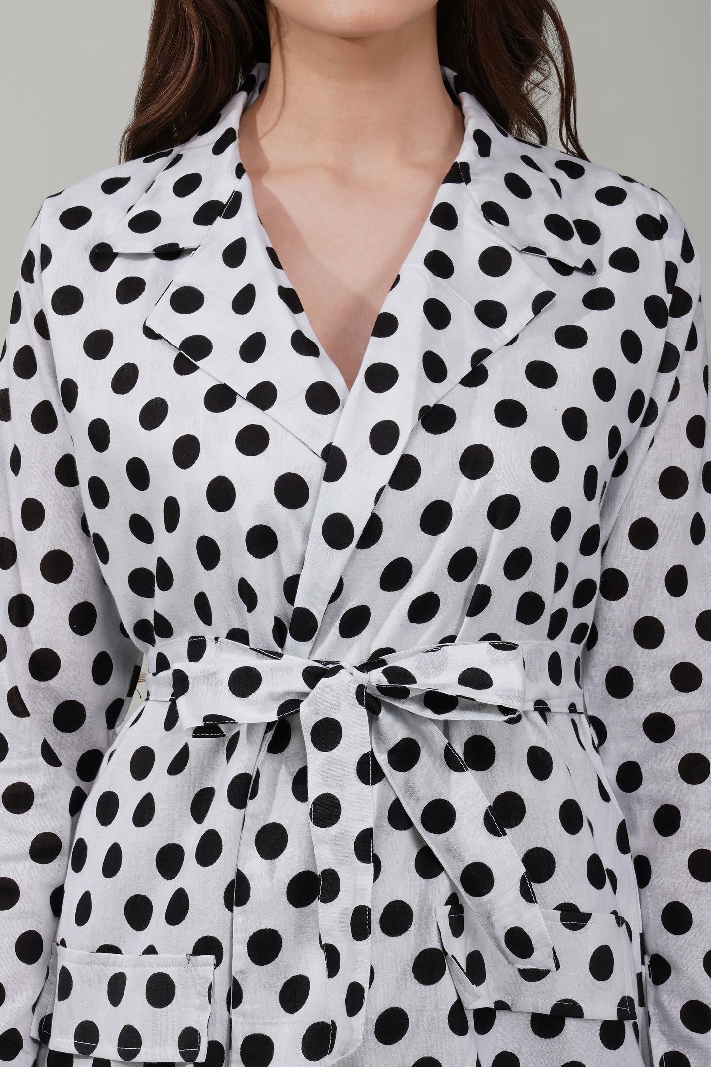 Classic Dotted Wrap Shirt