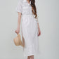 Ivory Belted Shirt Dress