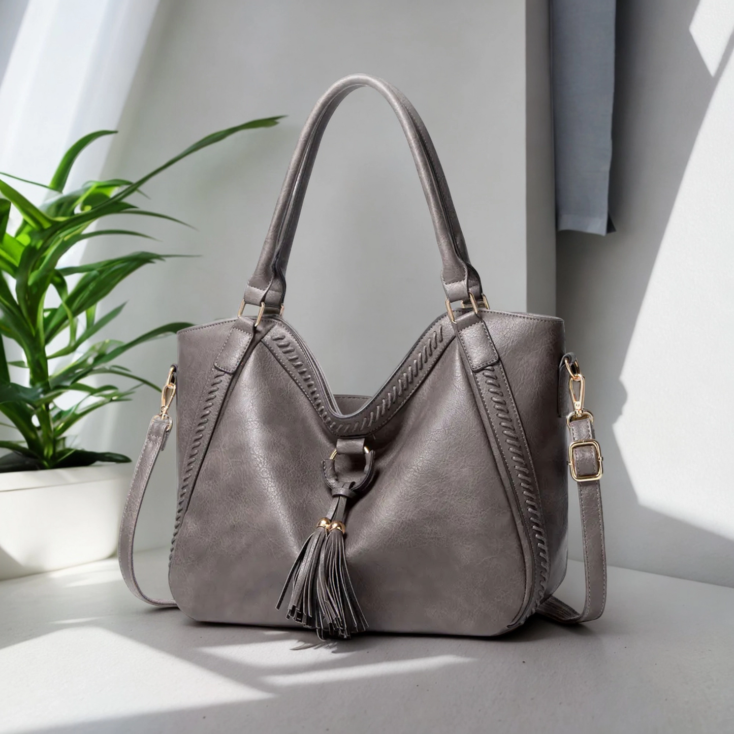 Luxe Knot Tassel Tote Bag