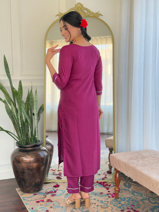Gulbahaar Maroon Ethnic Set