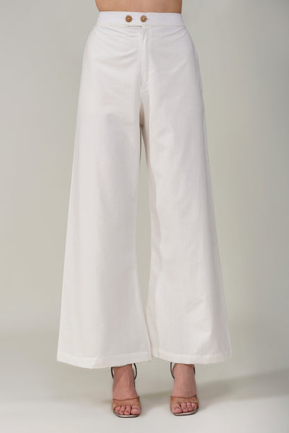 Ivory wide leg pants