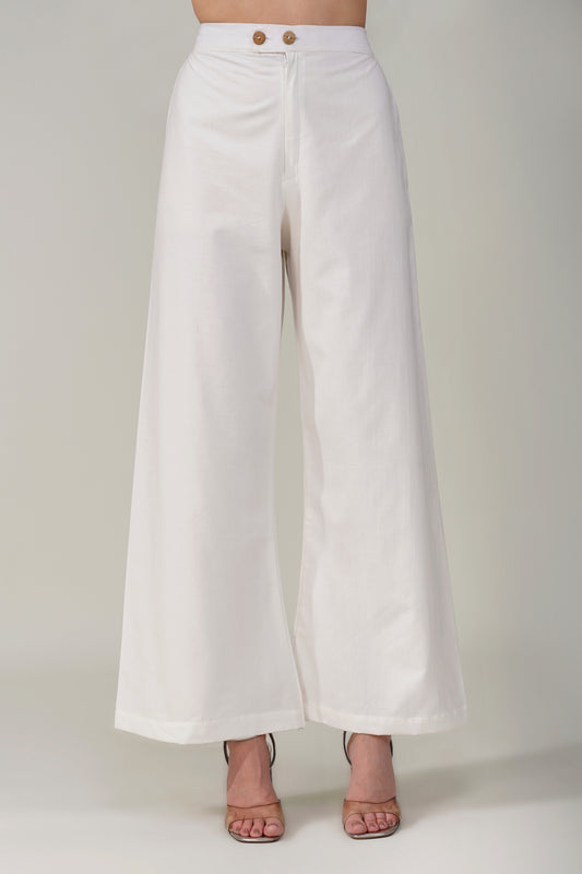Ivory wide leg pants