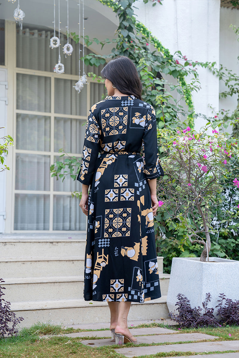 Onyx long shirt dress