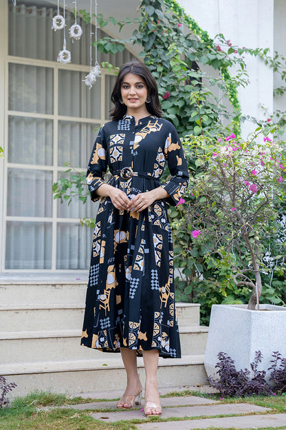 Onyx long shirt dress