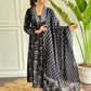 Noor-E-Zevar – Black Silver Block Print Kurta Set