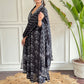 Noor-E-Zevar – Black Silver Block Print Kurta Set