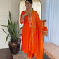 Sitara – Fiery Orange Mirror Embroidered Kurta Set