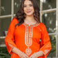 Sitara – Fiery Orange Mirror Embroidered Kurta Set