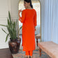 Sitara – Fiery Orange Mirror Embroidered Kurta Set