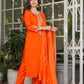 Sitara – Fiery Orange Mirror Embroidered Kurta Set
