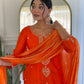 Sitara – Fiery Orange Mirror Embroidered Kurta Set