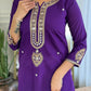 Noor – Royal Purple Mirror Embroidered Kurta Set