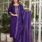 Noor – Royal Purple Mirror Embroidered Kurta Set