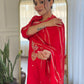 Zehra – Radiant Red Mirror Embroidered Kurta Set