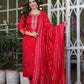 Zehra – Radiant Red Mirror Embroidered Kurta Set