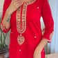 Zehra – Radiant Red Mirror Embroidered Kurta Set