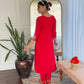 Zehra – Radiant Red Mirror Embroidered Kurta Set