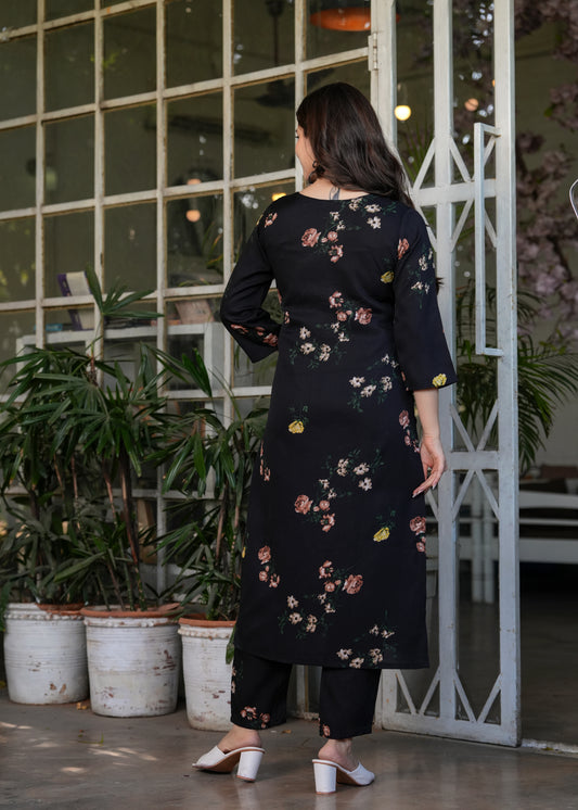 Zoya Noir Floral Co-ord Set