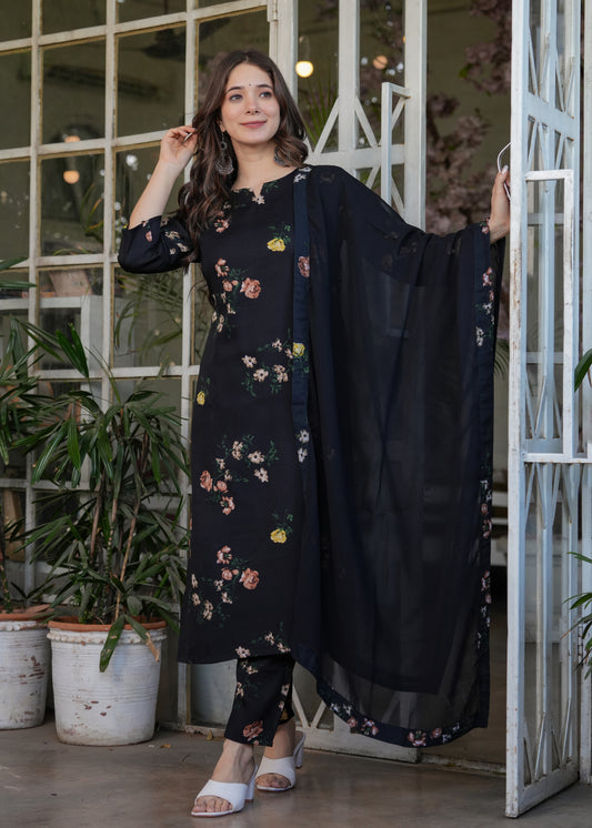 Zoya Noir Floral Co-ord Set