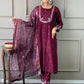 Gulnaz Embroidered Maroon Suit Set