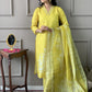 Noorani Mustard Yellow Embroidered Suit Set