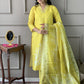 Noorani Mustard Yellow Embroidered Suit Set