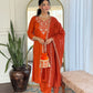 Zehra Rust Orange Embroidered Festive Suit Set