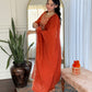 Zehra Rust Orange Embroidered Festive Suit Set