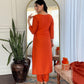 Zehra Rust Orange Embroidered Festive Suit Set