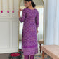 Gulnaar Purple Bandhani Mirrorwork Suit Set