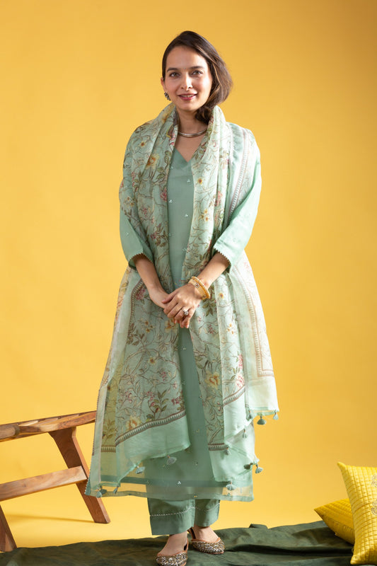 Gulbahaar Mint Green Suit Set